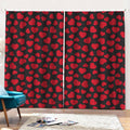 Red And Black Heart Pattern Print Pencil Pleat Curtains
