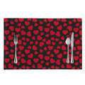 Red And Black Heart Pattern Print Placemat