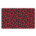 Red And Black Heart Pattern Print Polyester Doormat