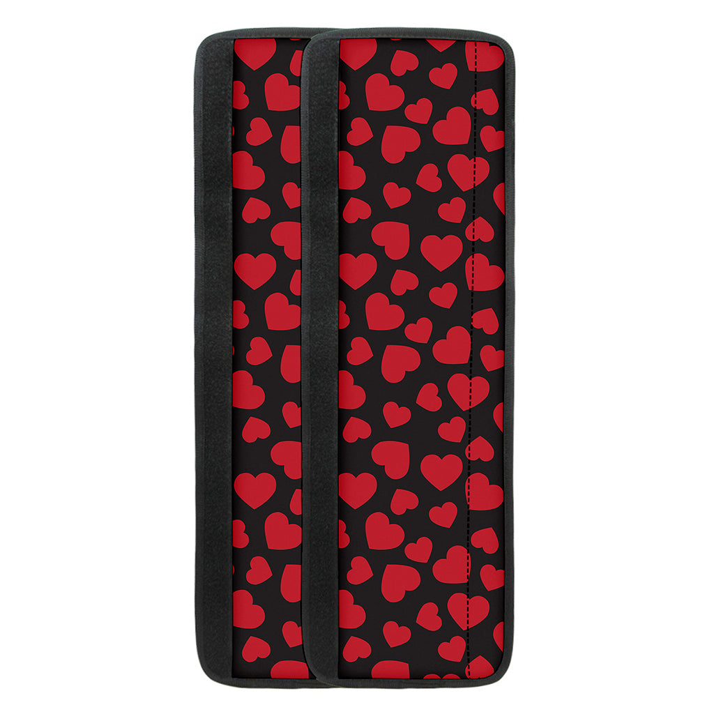Red And Black Heart Pattern Print Refrigerator Handle Covers