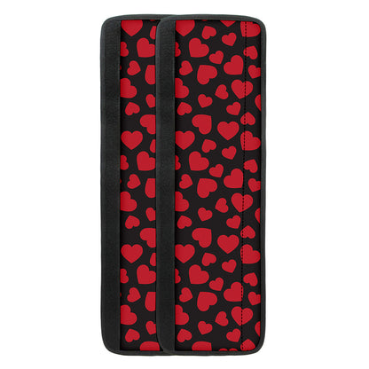 Red And Black Heart Pattern Print Refrigerator Handle Covers