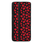 Red And Black Heart Pattern Print Refrigerator Handle Covers