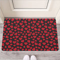 Red And Black Heart Pattern Print Rubber Doormat