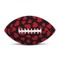 Red And Black Heart Pattern Print Rugby Ball