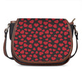 Red And Black Heart Pattern Print Saddle Bag