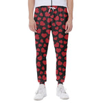 Red And Black Heart Pattern Print Scuba Joggers
