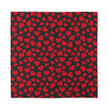 Red And Black Heart Pattern Print Silk Bandana