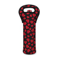 Red And Black Heart Pattern Print Single Neoprene Wine Tote