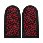 Red And Black Heart Pattern Print Skillet Handle Cover