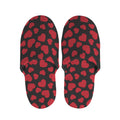 Red And Black Heart Pattern Print Slippers