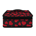 Red And Black Heart Pattern Print Small Lunch Bag