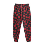Red And Black Heart Pattern Print Sweatpants