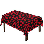 Red And Black Heart Pattern Print Tablecloth
