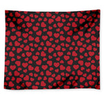 Red And Black Heart Pattern Print Tapestry