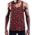 Red And Black Heart Pattern Print Men's Workout Tank Top