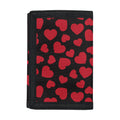 Red And Black Heart Pattern Print Trifold Wallet