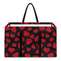 Red And Black Heart Pattern Print Utility Tote Bag