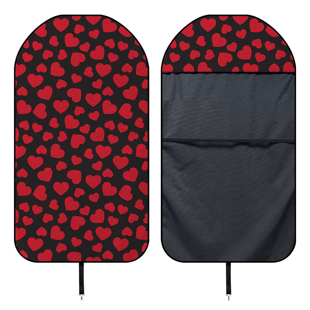 Red And Black Heart Pattern Print Waterproof Car Seat Cover