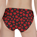 Red And Black Heart Pattern Print Women's Panties