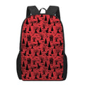 Red And Black Horror Witch Pattern Print 17 Inch Backpack