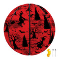 Red And Black Horror Witch Pattern Print Basketball
