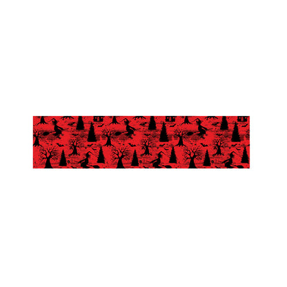 Red And Black Horror Witch Pattern Print Bed Runner
