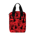 Red And Black Horror Witch Pattern Print Bible Tote Bag