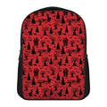 Red And Black Horror Witch Pattern Print Casual Backpack