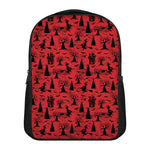 Red And Black Horror Witch Pattern Print Casual Backpack