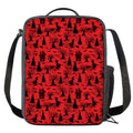 Red And Black Horror Witch Pattern Print Crossbody Lunch Bag