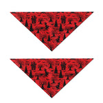 Red And Black Horror Witch Pattern Print Dog Bandana