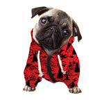 Red And Black Horror Witch Pattern Print Dog Zip Up Hoodie