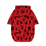 Red And Black Horror Witch Pattern Print Dog Zip Up Hoodie