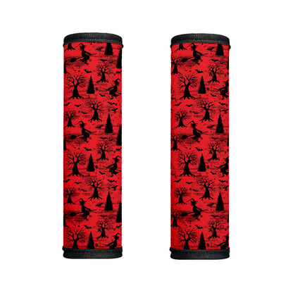 Red And Black Horror Witch Pattern Print Handle Covers
