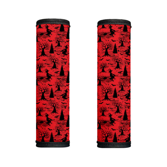 Red And Black Horror Witch Pattern Print Handle Covers