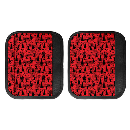 Red And Black Horror Witch Pattern Print Handle Covers