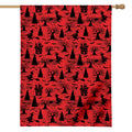 Red And Black Horror Witch Pattern Print House Flag