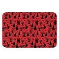 Red And Black Horror Witch Pattern Print Indoor Door Mat