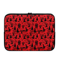 Red And Black Horror Witch Pattern Print Laptop Sleeve