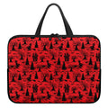 Red And Black Horror Witch Pattern Print Laptop Sleeve With Handle