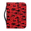 Red And Black Horror Witch Pattern Print Leather Bible Cover