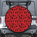 Red And Black Horror Witch Pattern Print Leather Spare Tire Cover