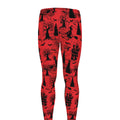 Red And Black Horror Witch Pattern Print Men's Leggings