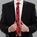 Red And Black Horror Witch Pattern Print Necktie