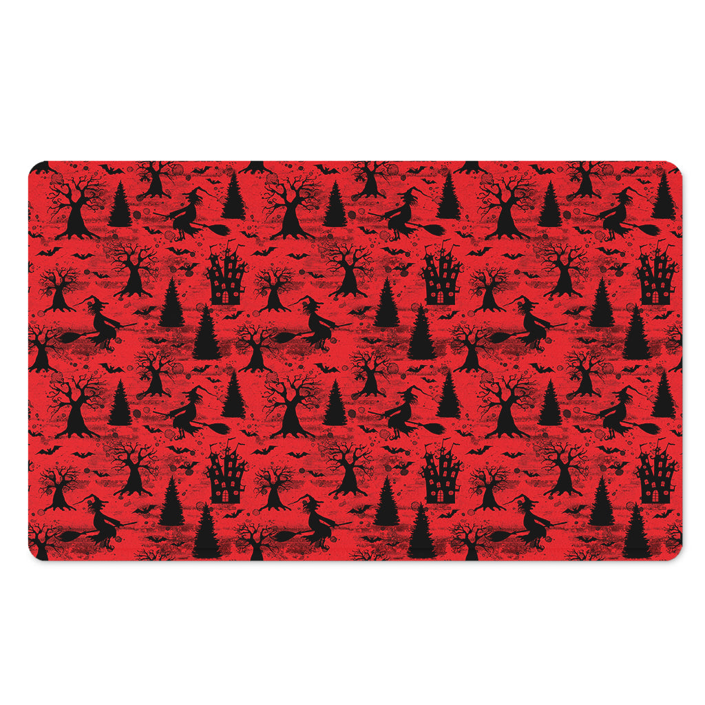 Red And Black Horror Witch Pattern Print Polyester Doormat