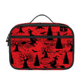 Red And Black Horror Witch Pattern Print Portable Lunch Bag
