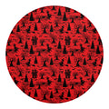 Red And Black Horror Witch Pattern Print Round Blanket
