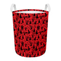 Red And Black Horror Witch Pattern Print Round Laundry Basket