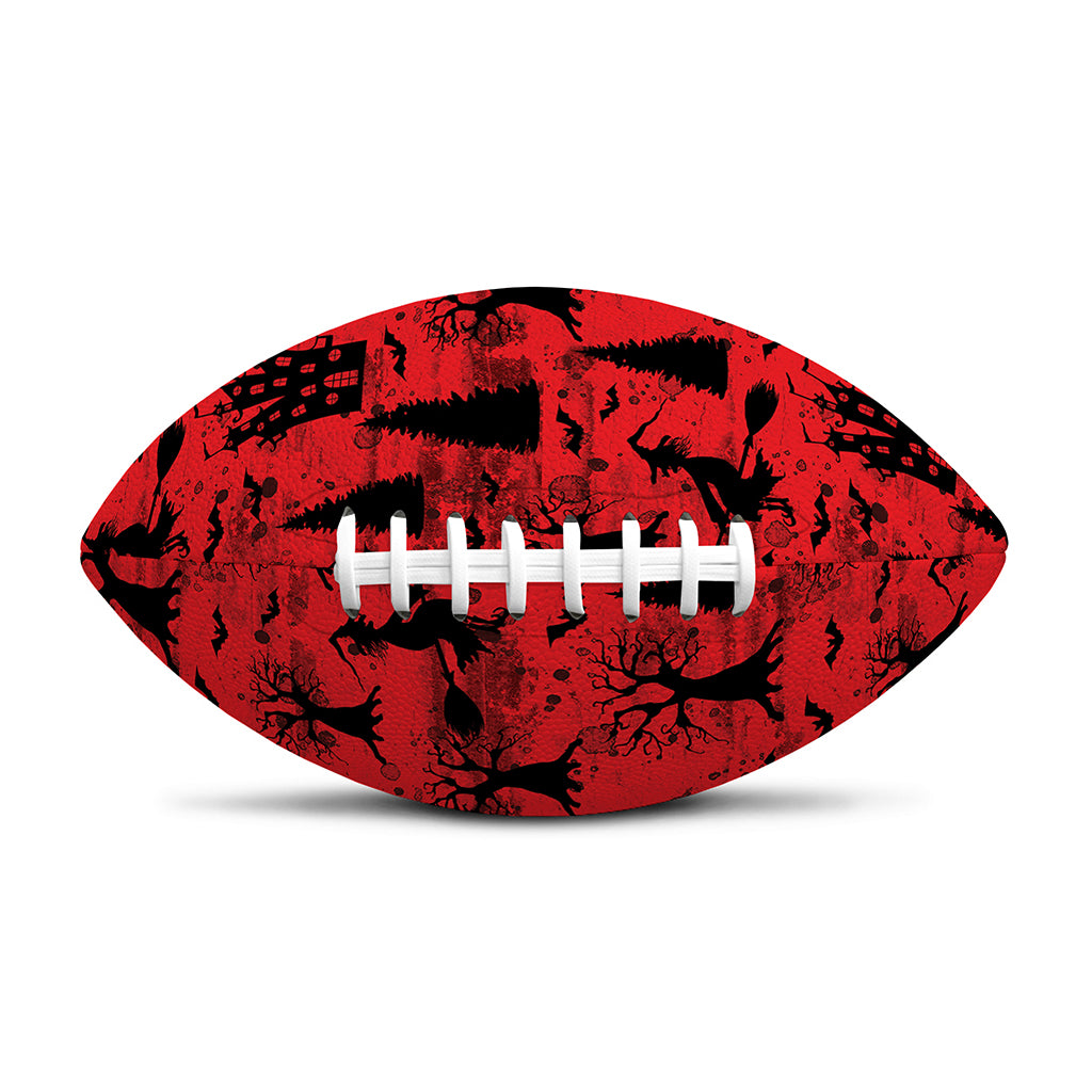 Red And Black Horror Witch Pattern Print Rugby Ball