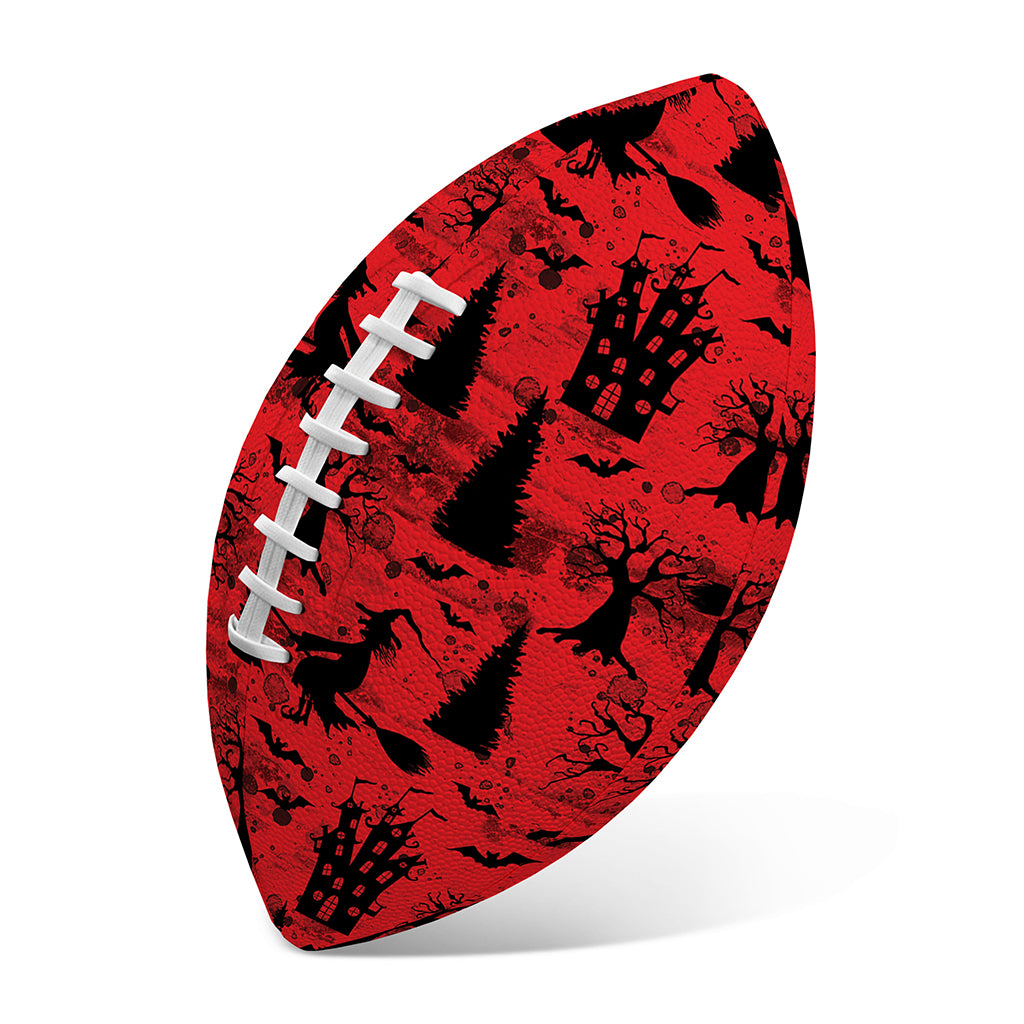 Red And Black Horror Witch Pattern Print Rugby Ball